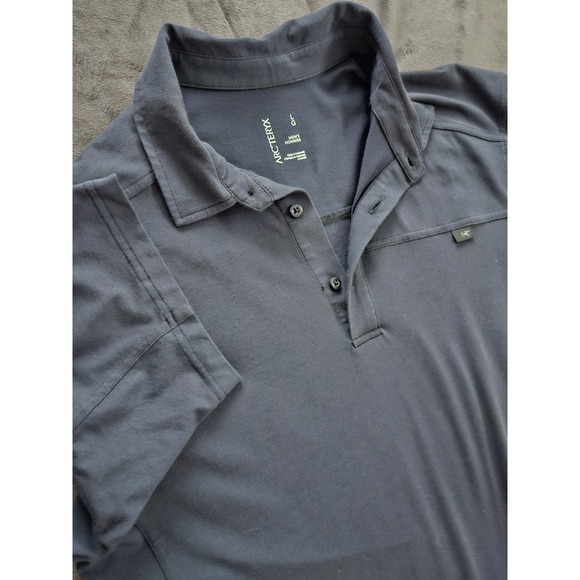 Arc'teryx Other - Arc'teryx Polo Shirt Large Navy Short Sleeve Collared Solid Button Logo Men's